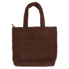 Selencia Zaya Tote Bag - Teddy Laptoptasche 16 Zoll - Choco Brown