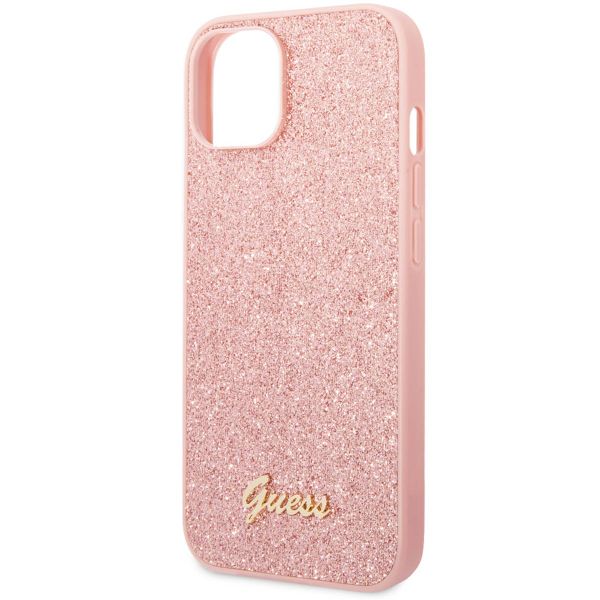 Guess Glitter Flakes Back Cover Apple iPhone 14 - Rosa