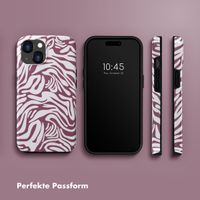 Selencia Vivid Tough Back Cover für das iPhone 15  - Trippy Swirl Dark Rose