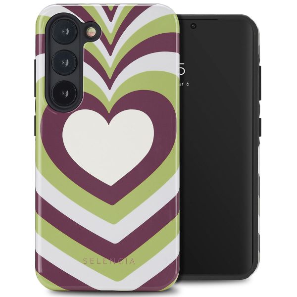 Selencia Vivid Backcover Samsung Galaxy S23 - Double Hearts Plum Fern