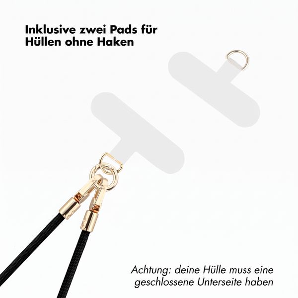 Selencia Universal Handyband mit 2 Haken - verstellbar - Schwarz
