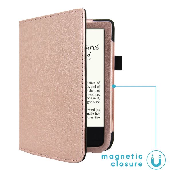 imoshion Vegan Leather Klapphülle Pocketbook Touch Lux 5 / HD 3 / Basic Lux 4 / Vivlio Lux 5 - Rosé gold