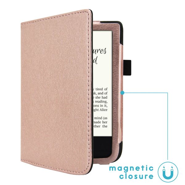 imoshion Vegan Leather Klapphülle für das Pocketbook Touch Lux 5 / HD 3 / Basic Lux 4 / Vivlio Lux 5 - Rose Gold