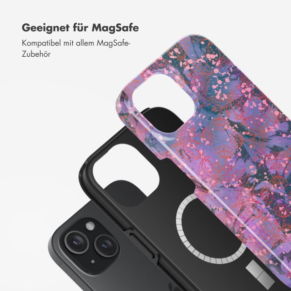 Selencia Vivid Tough Back Cover MagSafe für das iPhone 15 - Fresh Paint Flower Orange