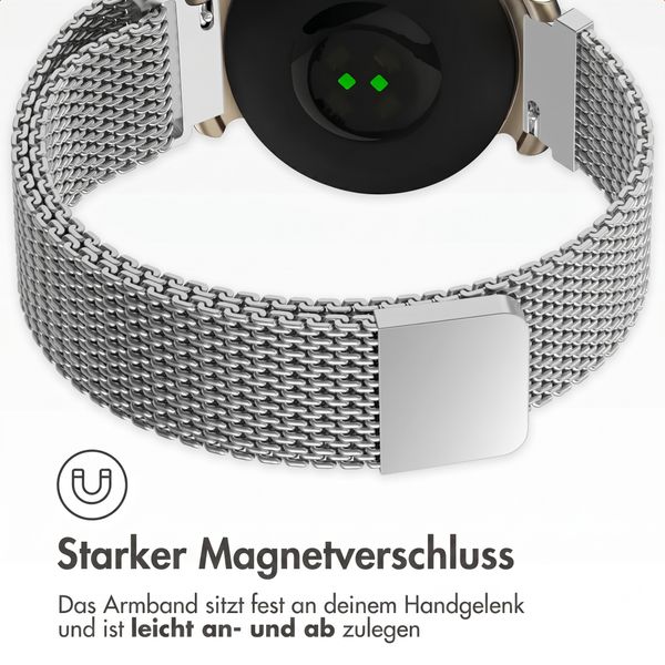 imoshion Magnetisches Milanaise Armband für Garmin Lily 2 - Silber