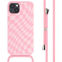 imoshion SilikonHülle design mit Band Apple iPhone 15 Plus - Retro Pink