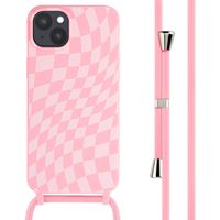 imoshion Silikonhülle design mit Band für das iPhone 15 Plus - Retro Pink