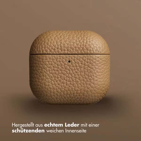 Accezz Echtes Leder Case Apple AirPods 4 - Taupe