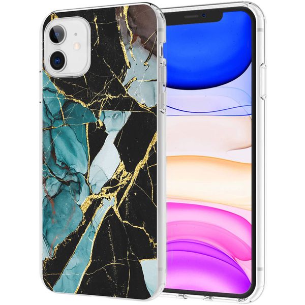 imoshion Design Hülle iPhone 11 - Marmor - Blau