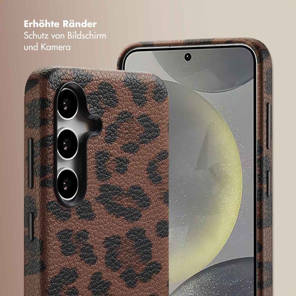 Selencia Sabi Backcover Leopardenmuster mit MagSafe Samsung Galaxy S24 - Mocha Brown