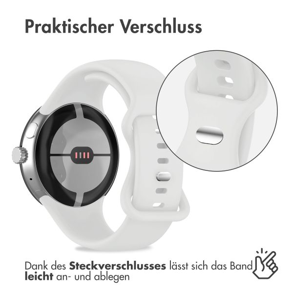 imoshion Silikon-Armband⁺ für  Google Pixel Watch / Watch 2 / Watch 3 / Watch 4 (41 mm) - Größe S - Weiß