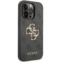 Guess 4G Metal Logo Back Cover Apple iPhone 15 Pro - Grau