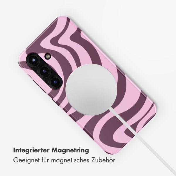 Selencia Vivid Rückabdeckung mit MagSafe Samsung Galaxy S25 - Wavy Swirl Pink Plum