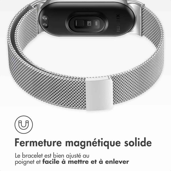 imoshion Magnetisches Milanaise Armband für das  Xiaomi Smart Band 8 / 9 - Silber