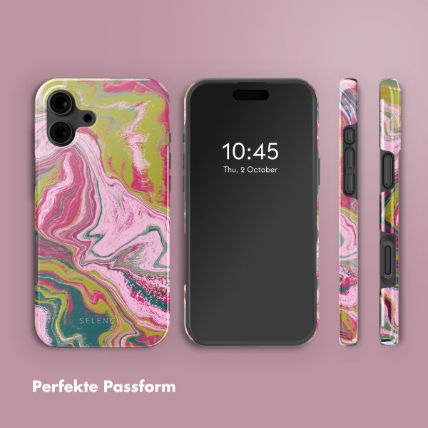 Selencia Vivid Tough Back Cover MagSafe für das Apple iPhone 16 - Marble Pink