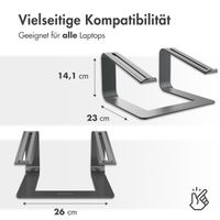 imoshion ﻿Aluminium-Laptophalter - Laptophalter - Schreibtisch - Universal - Dunkelgrau