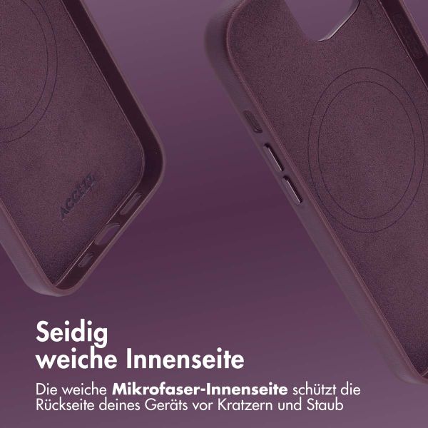 Accezz MagSafe Leather Backcover für das Apple iPhone 14 - Heath Purple
