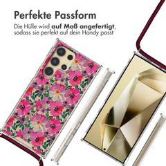 imoshion Design Hülle mit Band Samsung Galaxy S24 Ultra - Flower Water