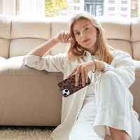 Selencia Sabi Backcover Leopardenmuster mit MagSafe Samsung Galaxy S24 Ultra - Mocha Brown