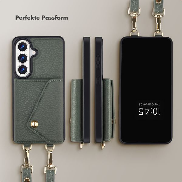 Selencia Sera HandyHülle mit Kordel und Umschlag-Kartenhalter Samsung Galaxy S26 - Sage Green