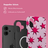 Selencia Vivid Tough Back Cover MagSafe für das iPhone 16 - Stars Rubine Red Light Pink