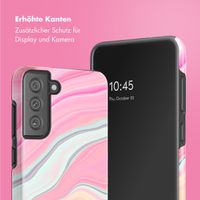 Selencia Vivid Back Cover Samsung Galaxy S21 FE - Pastel Lipstick Marble