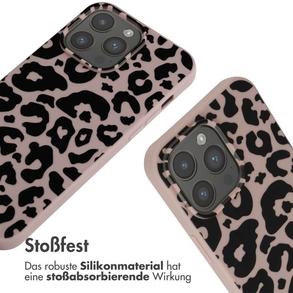 imoshion Silikonhülle design mit Band für das iPhone 15 Pro Max - Animal Pink