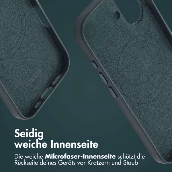 Accezz MagSafe Leather Backcover für das Apple iPhone 16 - Cedar Green