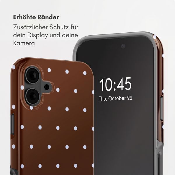 Selencia Vivid Back Cover Apple iPhone 16 - Happy Dots Chocolate
