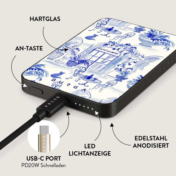 Burga Magnetische Powerbank 5.000 mAh - MagSafe und Qi2 - Sobremesa / Gunmetal