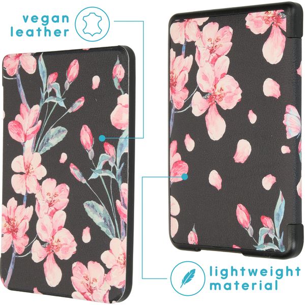 imoshion Design Slim Hard Case Klapphülle Kobo Clara HD - Blossom Watercolor Black