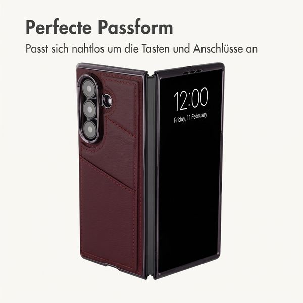 imoshion Kunstleder MagSafe Backcover mit Kartenfach Samsung Galaxy Z Fold 8 Ultra - Wine Red