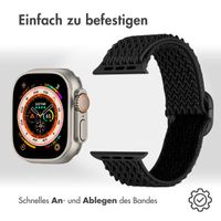 imoshion Elastische Nylonarmband für das Apple Watch Series 1-10 / SE / Ultra (2) - 42/44/45/46/49 mm - Schwarz