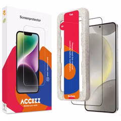 Accezz Vollflächige Schutzfolie aus gehärtetem Glas mit Applikator Samsung Galaxy S24 / S25