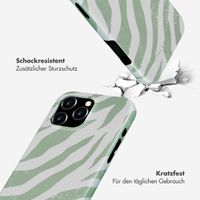 Selencia Vivid Tough Back Cover MagSafe für das Apple iPhone 16 Pro Max - Colorful Zebra Sage Green