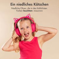 imoshion Kabellose Kinderkopfhörer LED Light Cat Ear - Dezibelbegrenzer - Mit AUX-Kabel - Hot Pink