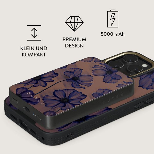 Burga Magnetische Powerbank 5.000 mAh - Geeignet für MagSafe und Qi2 - Velvet Night / Gunmetal
