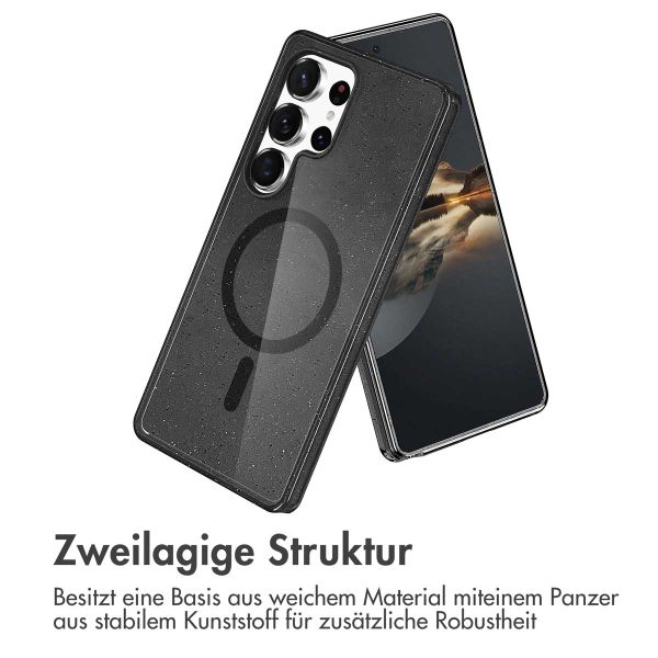 imoshion Sparkle Back Cover mit MagSafe für das Samsung Galaxy S25 Ultra - Glitzer Schwarz