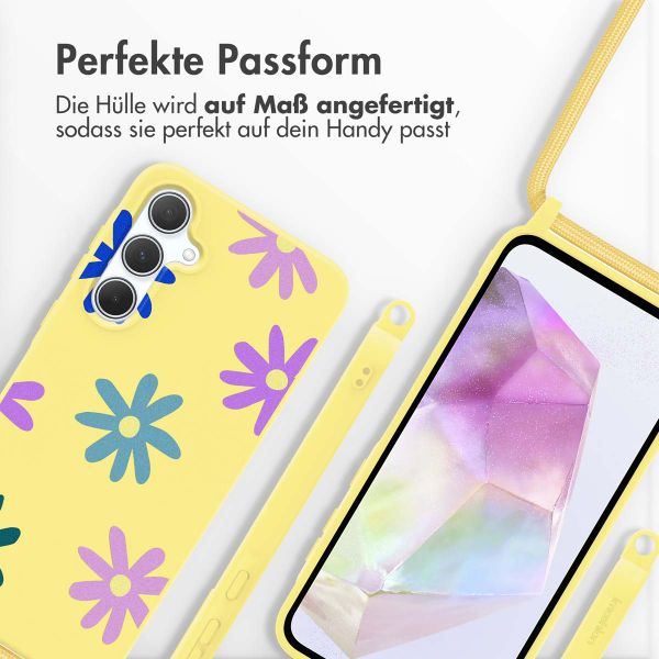 imoshion Silikonhülle design mit Band für das Samsung Galaxy A35 - Yellow Flower Distance