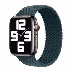 Apple Geflochtenes Solo Loop für  Apple Watch Series 1 - 9 / SE (38/40/41 mm) | Series 10 / 11 (42 mm) - Größe 7 - Rainforest