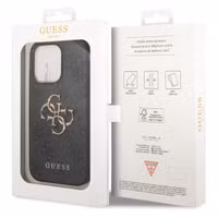 Guess 4G Metal Logo Back Cover Apple iPhone 14 Pro - Grau