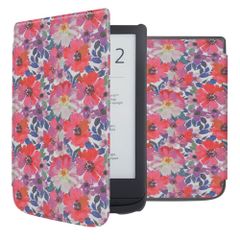 imoshion Design Slim Hard Case Klapphülle Pocketbook Touch Lux 5 / HD 3 / Basic Lux 4 / Vivlio Lux 5 - Flower Watercolor
