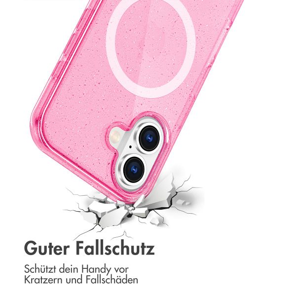 imoshion Sparkle Back Cover mit MagSafe für das Apple iPhone 16 - Glitzer Rosa