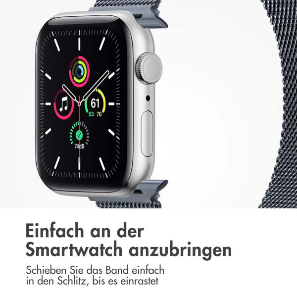 imoshion Mailändische Magnetarmband für die Apple Watch Series 1 bis 10 / SE / Ultra (2) (44/45/46/49 mm) - Größe S - Grau