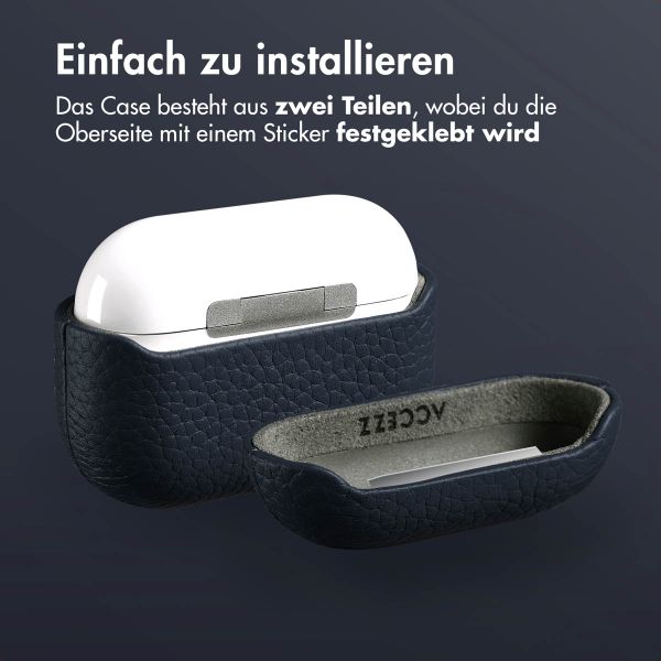 Accezz Echtes Leder Case Apple AirPods Pro - Dunkelblau