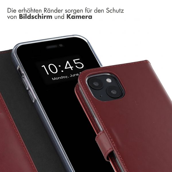 Selencia Echtleder Klapphülle Apple iPhone 13 - Burgundy