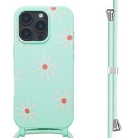 imoshion Silikonhülle design mit Band für das Apple iPhone 16 Pro - Green Flower Distance