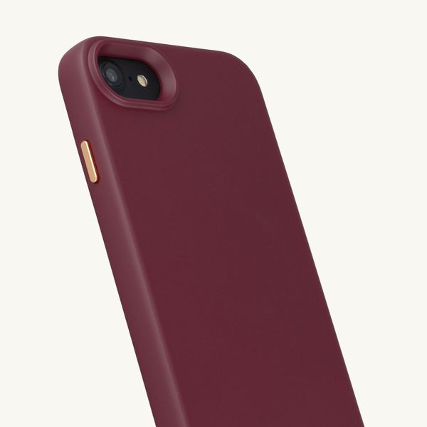 Selencia Rivièra Backcover mit MagSafe mit abnehmbaren Haken Apple iPhone SE (2022 / 2020) / 8 / 7 / 6(s) - Bold Burgundy