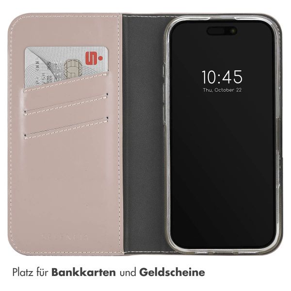 Selencia Echtleder Klapphülle Apple iPhone 16 Pro Max - Dusty Pink