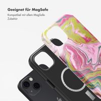 Selencia Vivid Tough Back Cover MagSafe für das iPhone 13 - Marble Pink